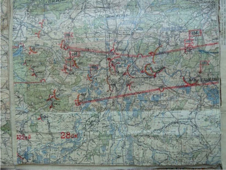 Карта боевых действий 106-го стрелкового корпуса 16 января – 1 февраля 1945 года.